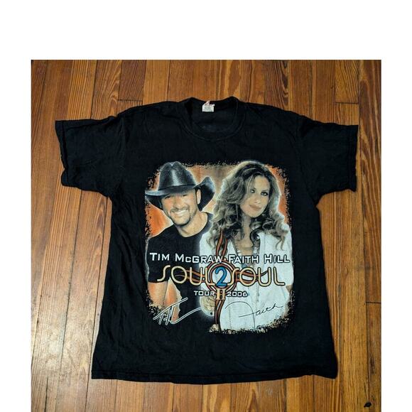 ScreenStars Y2K Tim McGraw and Faith Hill Soul2Soul Tour Shirt Mens Large - Picture 1 of 6